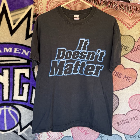 Size XL - WWF The Rock T-Shirt Wrestling Y2K‎ 2000 It Doesnt Matter Black